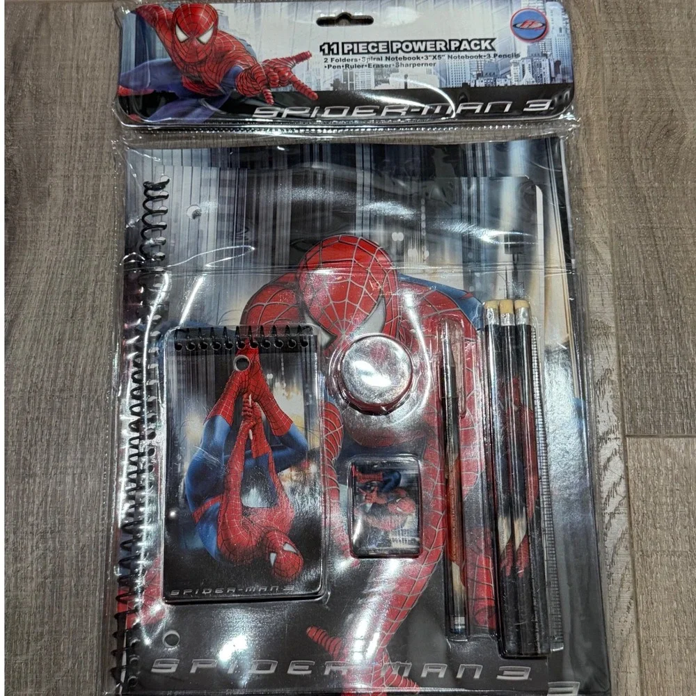 Y2K Vintage Spiderman 3 Notebook Pencil Set